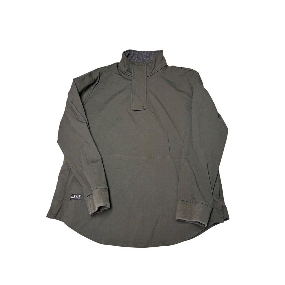 BYLT Premium Basics Elite Fairway Pullover Mens L Dark Olive Green Quarter Zip